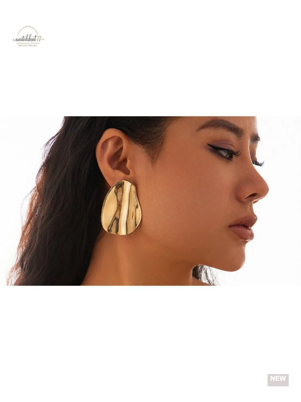 Exaggerated Chunky Teardrop Earrings, Geometric Statement Drop & Dangle Earrings